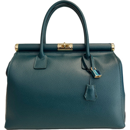 Modarno Handbag Borsa Donna a Mano Pelle con Tracolla Bauletto 35x28x16 cm