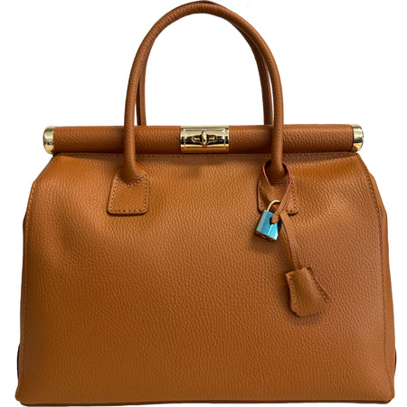 Modarno Handbag Borsa Donna a Mano Pelle con Tracolla Bauletto 35x28x16 cm