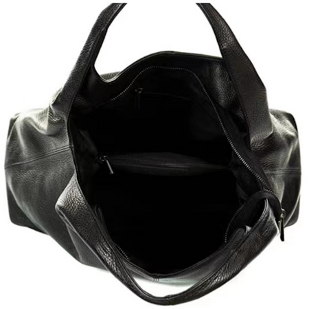 Modarno Sacca da Donna in Pelle | Nero | Borsa a Spalla | Vera Pelle | Made in Italy | Modello Samona