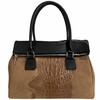 Modarno Borsa donna vera pelle scamosciato con manico dotato di tracolla rimovibile 38x14x25 cm