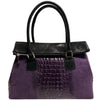 Modarno Borsa donna vera pelle scamosciato con manico dotato di tracolla rimovibile 38x14x25 cm