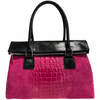 Modarno Borsa donna vera pelle scamosciato con manico dotato di tracolla rimovibile 38x14x25 cm
