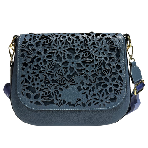 Modarno Borsa a tracolla con stampa floreale realizzata in vera pelle / Borsa donna / Regali per lei