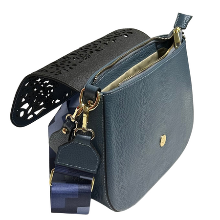 Modarno Borsa a tracolla con stampa floreale realizzata in vera pelle / Borsa donna / Regali per lei
