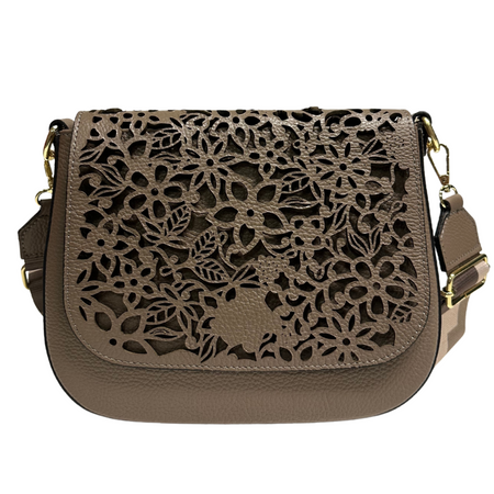 Modarno Borsa a tracolla con stampa floreale realizzata in vera pelle / Borsa donna / Regali per lei