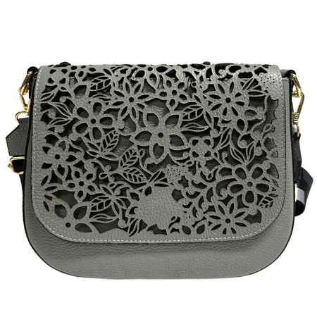 Modarno Borsa a tracolla con stampa floreale realizzata in vera pelle / Borsa donna / Regali per lei
