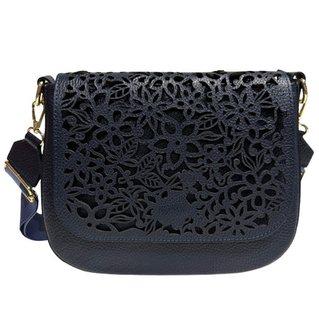 Modarno Borsa a tracolla con stampa floreale realizzata in vera pelle / Borsa donna / Regali per lei