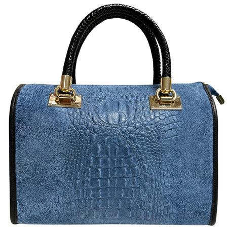 Modarno Borsa donna - borsa a mano in pelle camoscio stampa cocco