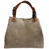 Modarno Borsa a Mano Stampa Intrecciata da Donna con Tracolla in vera pelle made in Italy - 33x17x29 Cm