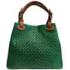 Modarno Borsa a Mano Stampa Intrecciata da Donna con Tracolla in vera pelle made in Italy - 33x17x29 Cm