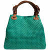 Modarno Borsa a Mano Stampa Intrecciata da Donna con Tracolla in vera pelle made in Italy - 33x17x29 Cm