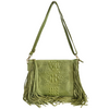 Modarno borsa da donna con frange, a tracolla, in pelle scamosciata 29x2x21 cm