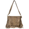 Modarno borsa da donna con frange, a tracolla, in pelle scamosciata 29x2x21 cm
