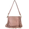 Modarno borsa da donna con frange, a tracolla, in pelle scamosciata 29x2x21 cm