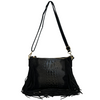 Modarno borsa da donna con frange, a tracolla, in pelle scamosciata 29x2x21 cm