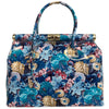 Modarno Handbag Borsa Donna a Mano Pelle con Tracolla Bauletto 35x28x16 cm (Fantasia Fiore)