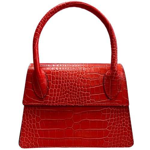 Modarno Borsetta donna trapezio in vera pelle dollaro 21x8x16 cm