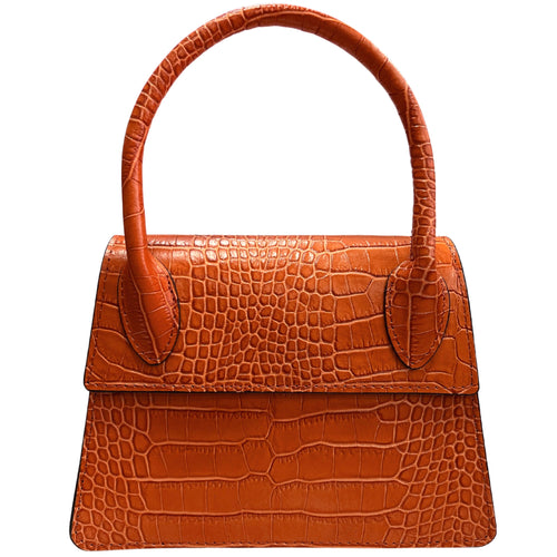 Modarno Borsetta donna trapezio in vera pelle dollaro 21x8x16 cm