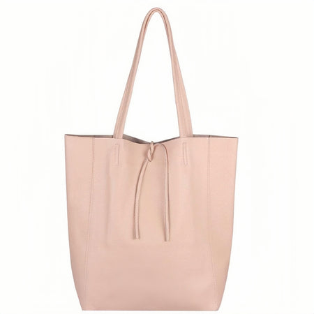 Modarno Shopper Bag a spalla in pelle con doppio manico, Shopper Large con tasca interna in pelle