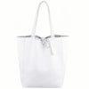 Modarno Shopper Bag a spalla in pelle con doppio manico, Shopper Large con tasca interna in pelle