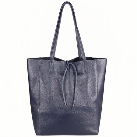 Modarno Shopper Bag a spalla in pelle con doppio manico, Shopper Large con tasca interna in pelle