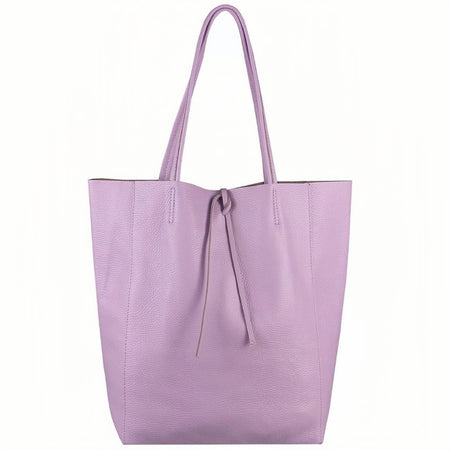 Modarno Shopper Bag a spalla in pelle con doppio manico, Shopper Large con tasca interna in pelle