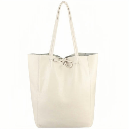 Modarno Shopper Bag a spalla in pelle con doppio manico, Shopper Large con tasca interna in pelle