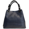 Modarno Borsa a Mano Stampa Intrecciata da Donna con Tracolla in vera pelle made in Italy - 33x17x29 Cm
