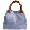 Modarno Borsa a Mano Stampa Intrecciata da Donna con Tracolla in vera pelle made in Italy - 33x17x29 Cm