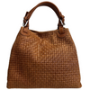 Modarno Borsa a Mano Stampa Intrecciata da Donna con Tracolla in vera pelle made in Italy - 33x17x29 Cm