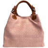 Modarno Borsa a Mano Stampa Intrecciata da Donna con Tracolla in vera pelle made in Italy - 33x17x29 Cm