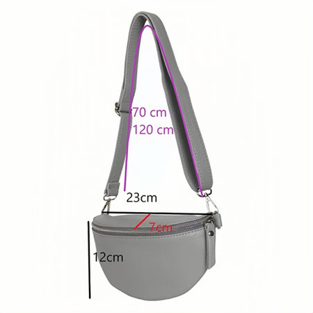 Modarno Borsa marsupio e tracolla da donna e uomo unisex in vera pelle 23x7x12 cm