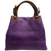 Modarno Borsa a Mano Stampa Intrecciata da Donna con Tracolla in vera pelle made in Italy - 33x17x29 Cm