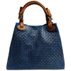 Modarno Borsa a Mano Stampa Intrecciata da Donna con Tracolla in vera pelle made in Italy - 33x17x29 Cm