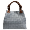 Modarno Borsa a Mano Stampa Intrecciata da Donna con Tracolla in vera pelle made in Italy - 33x17x29 Cm