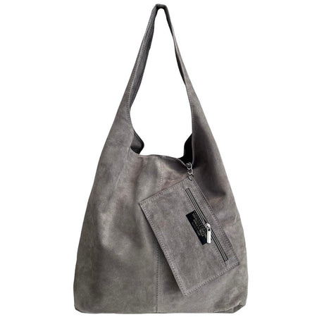 Modarno Borsa a tracolla da donna in pelle scamosciata pochette, borsa a tracolla, shopper, da donna, in vera pelle
