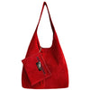 Modarno Borsa a tracolla da donna in pelle scamosciata pochette, borsa a tracolla, shopper, da donna, in vera pelle