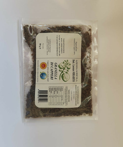 Busta da 50g granella di capperi fronte