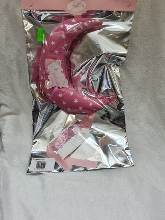 Fiocco Nascita Luna Imbottita Rosa