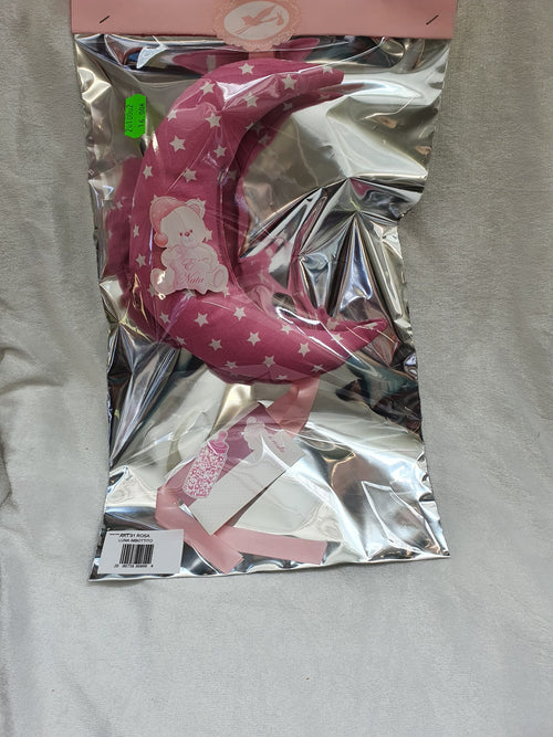 Fiocco Nascita Luna Imbottita Rosa