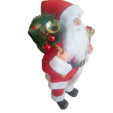 Babbo natale decorazione natalizia pupazzo con vestiti rossi tradizionali