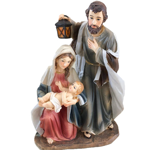 Natività monoblocco in poli-resina statua per presepe decorazione natalizia h 20 cm