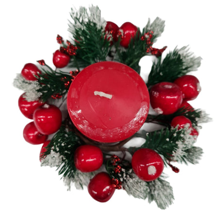 Ghirlanda natalizia corona porta candela decorazione per tavolo da 19 cm