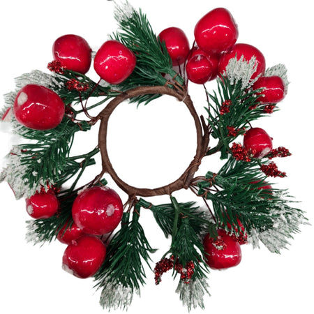 Ghirlanda natalizia corona porta candela decorazione per tavolo da 19 cm