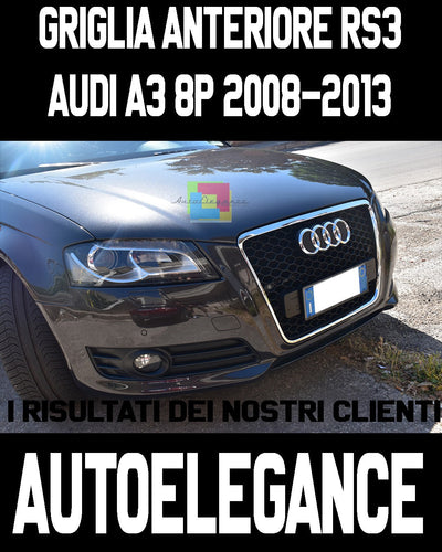 GRIGLIA ANTERIORE LOOK RS3 CALANDRA A NIDO D'APE PER AUDI A3 8P 2008-2012