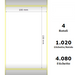 White 100x150mm,1020 Et/Rotolo Z-1000D,3.9x5.9x3 Core,4Rolls