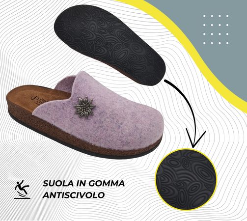 Originali Zoccoli Alpini, Ciabatte Uomo e Donna Invernali, Calde Sabot Tirolesi in Lana Cotta, 100% Made in Italy