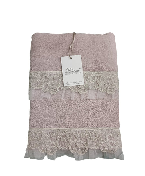 Set Asciugamani 1+1 David Cigno  Spugna di Cotone