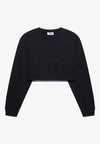 GCDS FELPA LOUNGE LOGO CROP CREWNECK da donna
