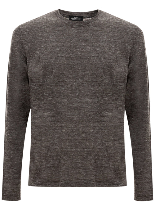 Corneliani T-shirt Grigia maniche lunghe da uomo